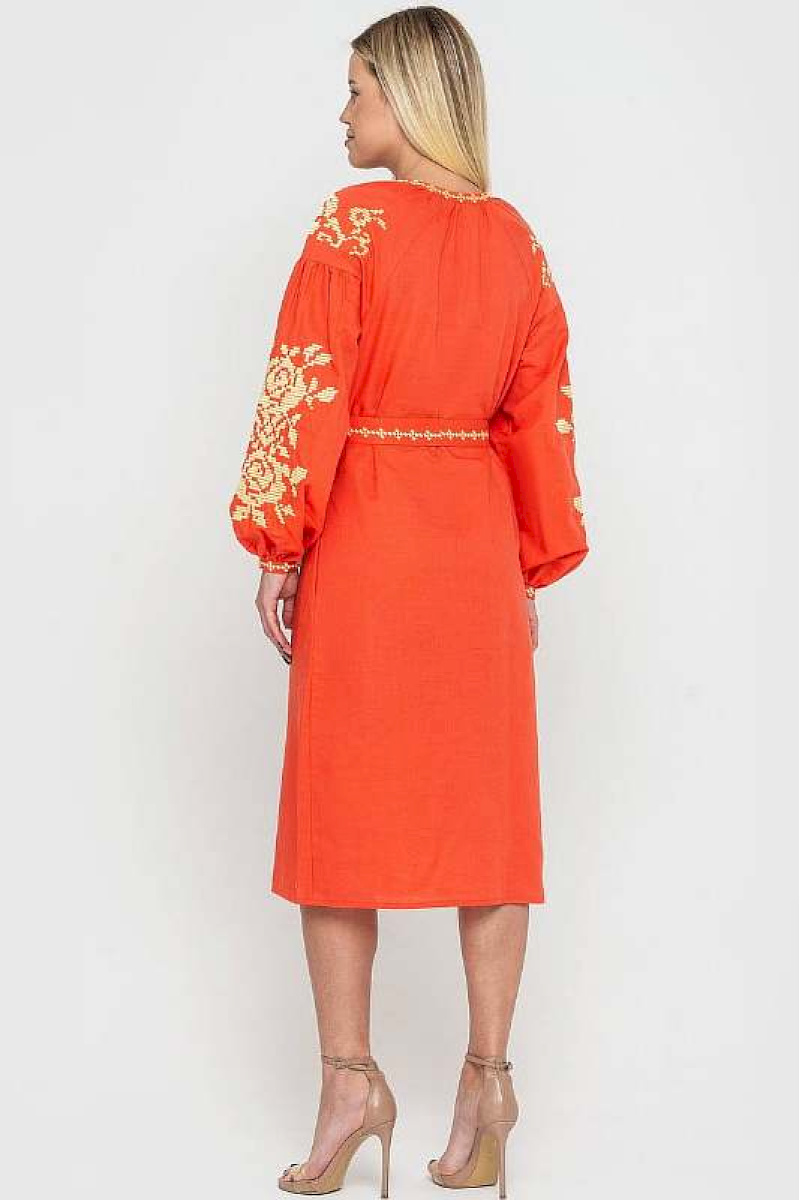 Orange dress "Tree of Life"